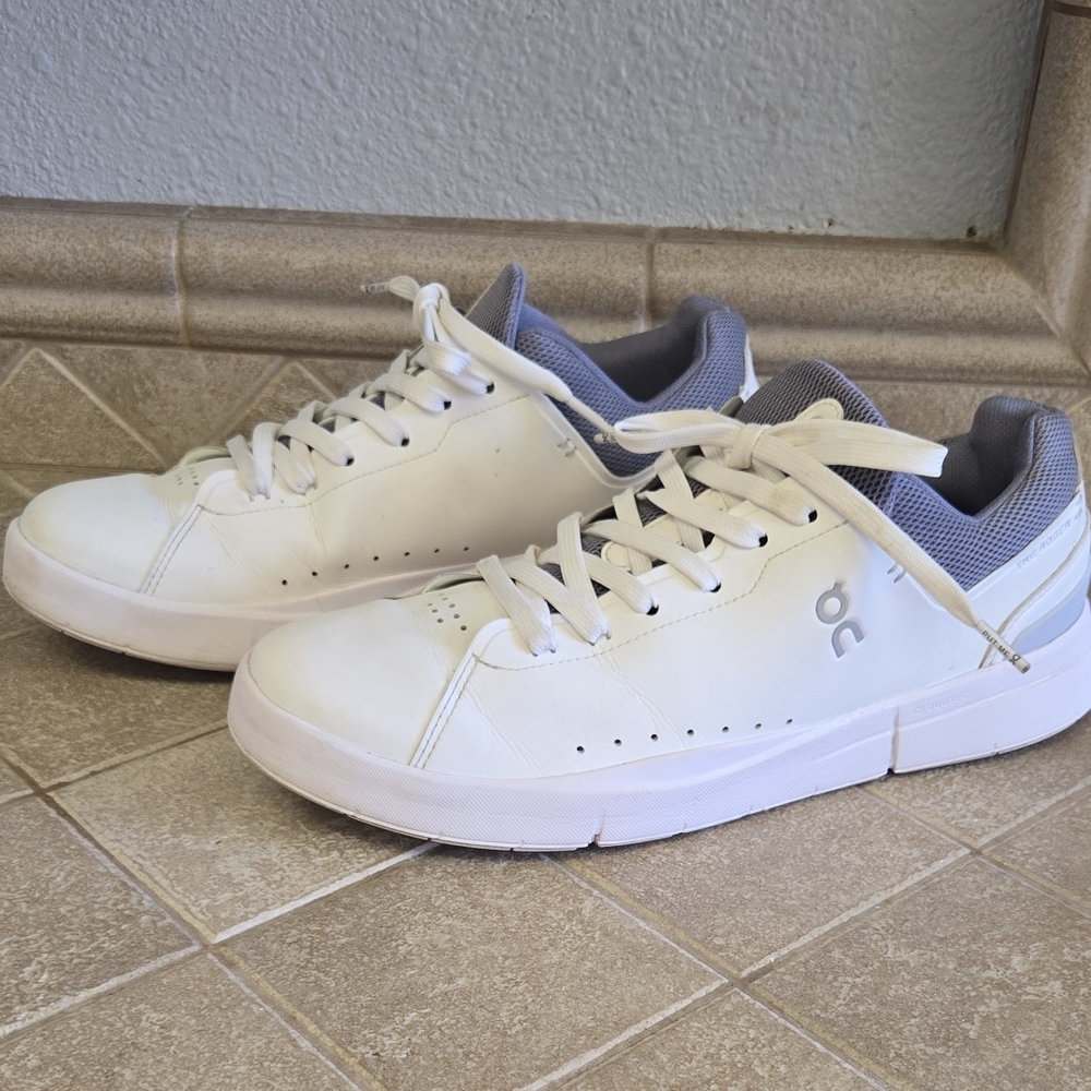 On Running White and Gray Sneakers for Men - Picture 1 of 15